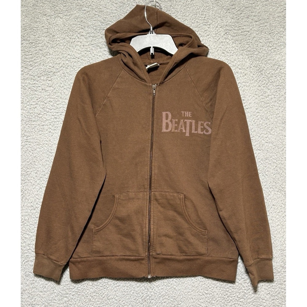 VTG The Beatles Hoodie Brown M Sgt. Pepper's Lonely Hearts Club Band Sweatshirt